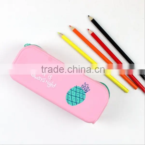 Popular Manufactory Price Silicone Square Zippered Pencil Case For Kids photo-3