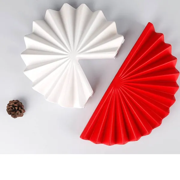 Fan And Scallop New Chinese Style Frosted Handmade And Mechanical Red Ceramic Decoration photo-3