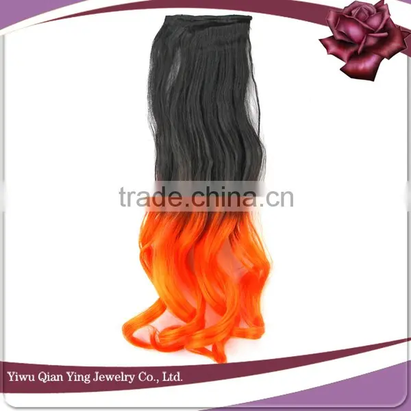 Cheap New Fashion Synthetic Tight Curly Ombre Hair Extension photo-2