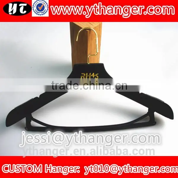 YY0461 Luxury Metal Plated Logo Velvet Clothes Hanger Men Coat Hanger for Shops photo-2
