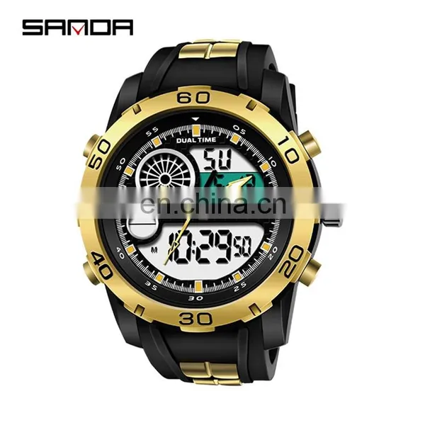 SANDA 795-1 Latest Water Resistant Analog Digital Silicone Watches Fashion Branded Wrist Watch photo-2