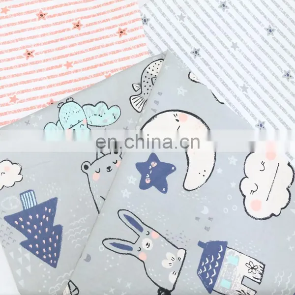 Cartoon Star Rabbit Cloth Fabric Cotton Bed Sheet Fabric Quilt Cover Twill Fabricc photo-2