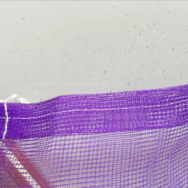 35x75cm Mono Mesh Bag With Logo Fruit Mesh Bag PE Mono Pink Garlic Sack photo-2