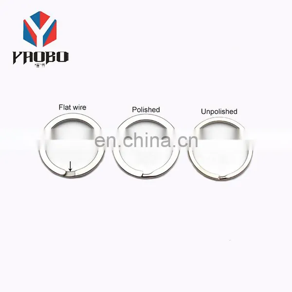 Good Quality Metal Custom Keychain Flat Split Key Ring With Chain For Anywhere photo-4