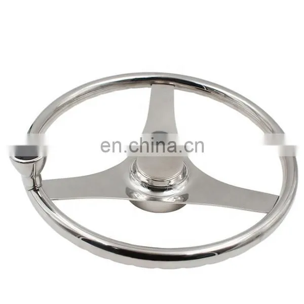 OEM Stainless Steel Marine Hardware 3 Spoke Boat Steering Wheel photo-4