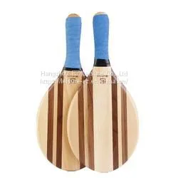 Includes 2 Paddles and 2 Balls Blue Grip Frescobol Wood Beach Racket Set photo-2