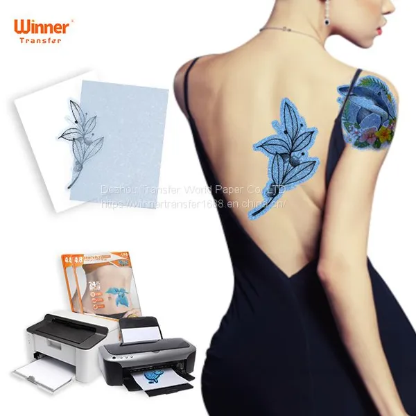 WinnerTransfer Inkjet&laser Clear&white Safe Non-toxic Tattoo Transfer Paper Nail Stickers photo-5