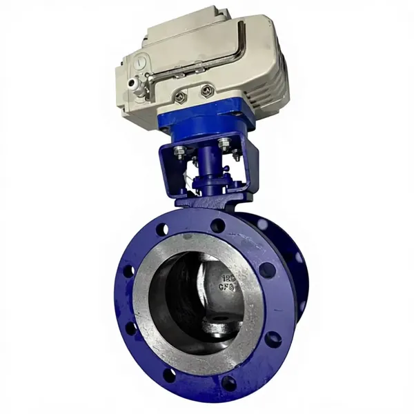 Hard Sealed Cast Steel Material Flange Connection Electric Cast Steel V-type Ball Valve photo-4