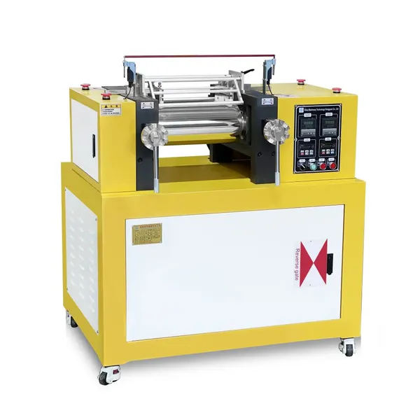 Compact Laboratory Two Roll Mixing Mill for PE PP Polymer Material Mixing and Testing photo-3