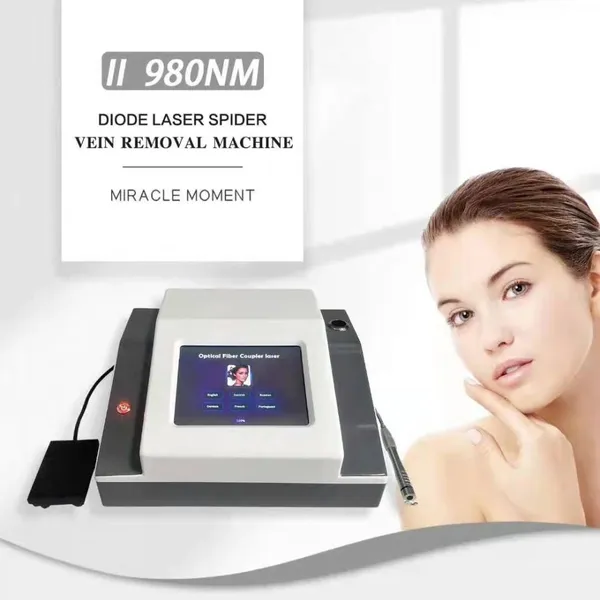 Portable 2 in 1 980nm Diode Laser Device With 1-10Hz Repetition Rate for Vascular and Ph Removal photo-2
