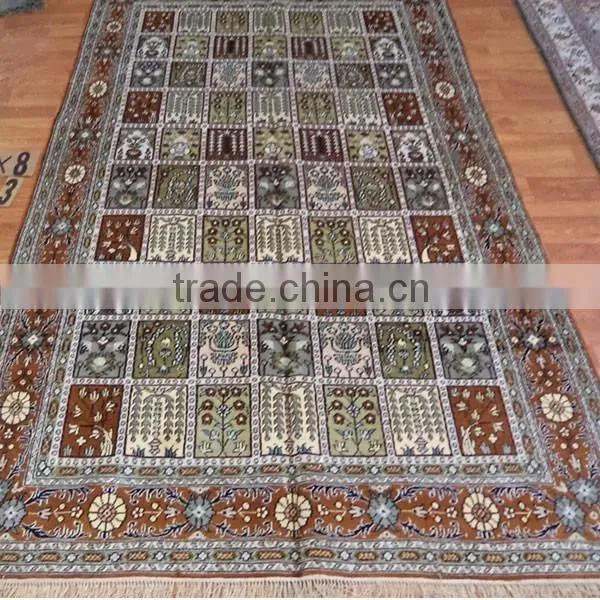 5'x8' Grey Background Persian Carpet Double Knots Handmade Cotton Carpet photo-4