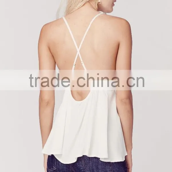 Laides Sexy White Paisley Lace Tank Tops 2015 photo-4