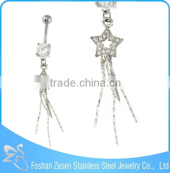 Fashionable Design Gold Plated Flower Zircon Industrial Navel Piercing Jewelry photo-3