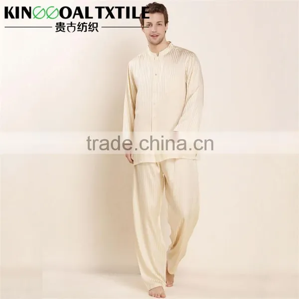 New Style Men 100% Silk Jacquard Pajamas M-XL