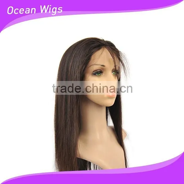 Brazilian Human Hair Font Lace Wig, 16", Straight, Natural Color photo-3