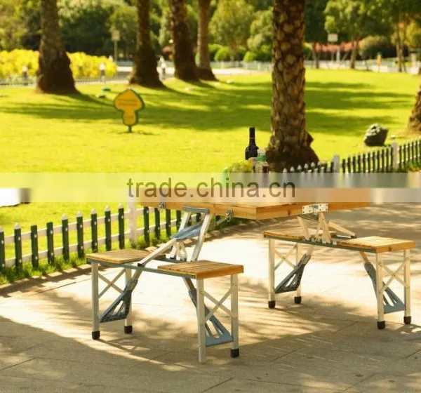 Wooden Folding Picnic Table and Chairs