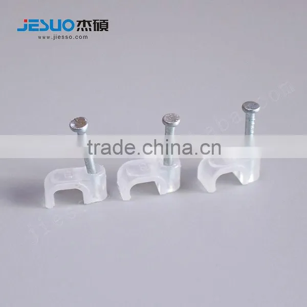 High Quality Steel Nail Plastic Wall Circle&Flat Cable Clip photo-2