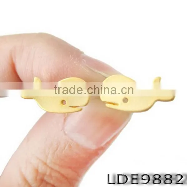Cute and Simple Gold Small Whale Stud Earrings Supplier's Choice photo-2