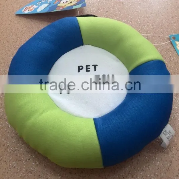 Blue Round Shaped Dog Toy Plush Dog Chew Toy Water Floating Toy photo-3