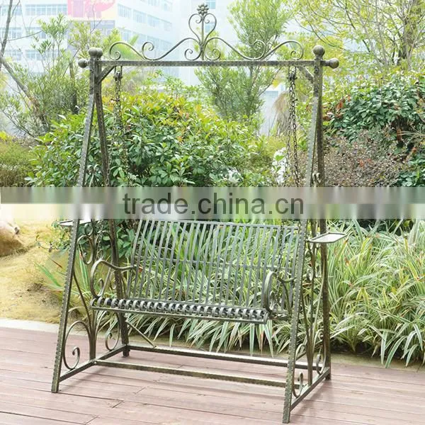 Antique Metal Long Swing Hanging Chair for Indoor Outdoor Decoration photo-2
