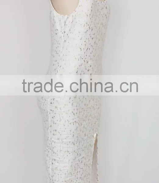 Customized Wholesale Women Evening Dress 2016 White One-piece Dress photo-2