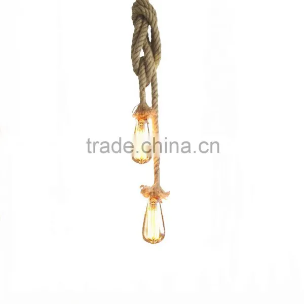 Vintage Rope Pendant Light Lamp Loft Creative Personality Industrial Lamp Edison Bulb American Style For Living Room 110v photo-2