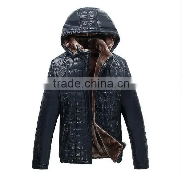 2015 Newest Business Casual Men's Thicken Lapel Sheepskin Leather Jacket photo-2