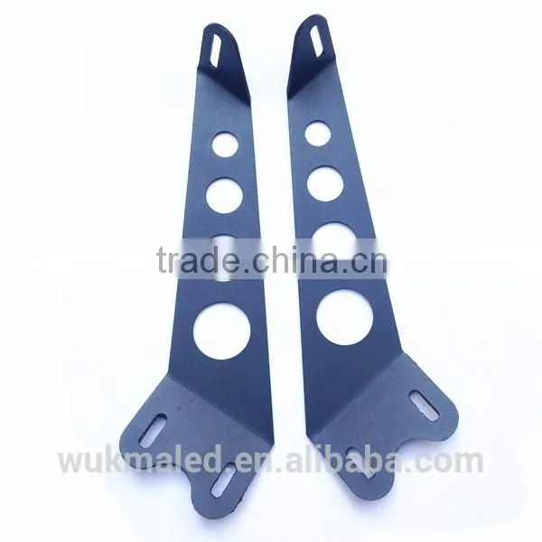 For 07-15 Jeep JK Wrangler 20" LED Light Bar Steel Metal Hood Mounting Brackets Kit photo-2
