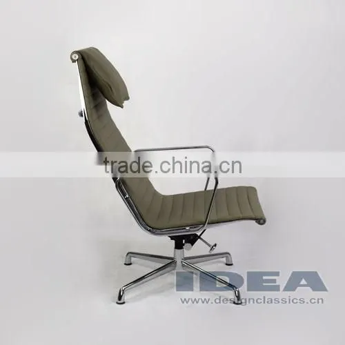 Replica Charles Aluminum Executive Easy Chair - Light Grey Genuine Leather photo-3