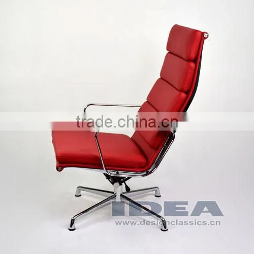 Replica Charles Management Soft Pad Lounge Chair - Red Genuine Leather photo-3