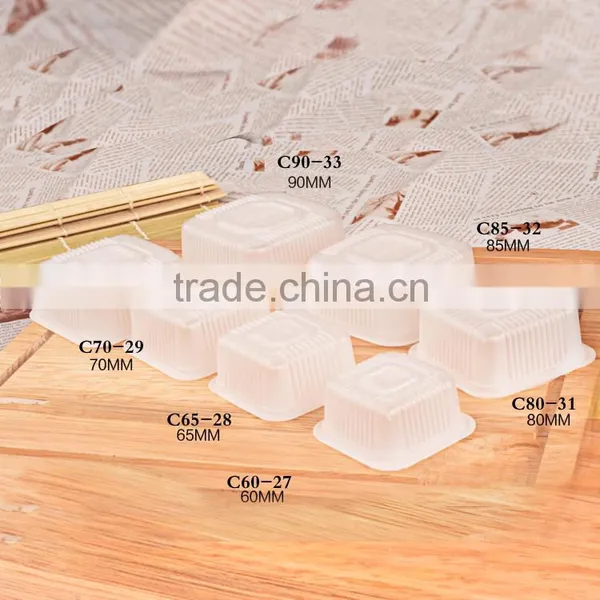 BAKEST New PP Material Milky White Square Shape Mooncake Tray photo-3