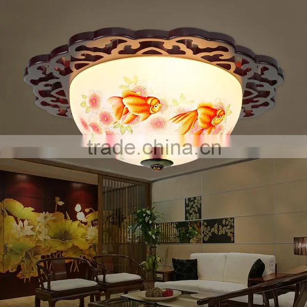 Vintage LED Ceramic Wood Interior Decoration Led Pendant Hanging Chandelier Celling Light Home Light Company Lights photo-3