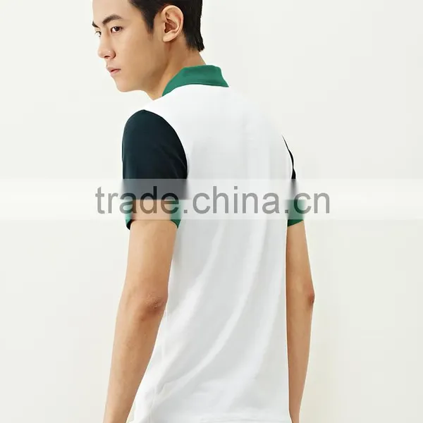 Men's Casual Business Contract Colour 100% Cotton POLO T Shirt photo-3
