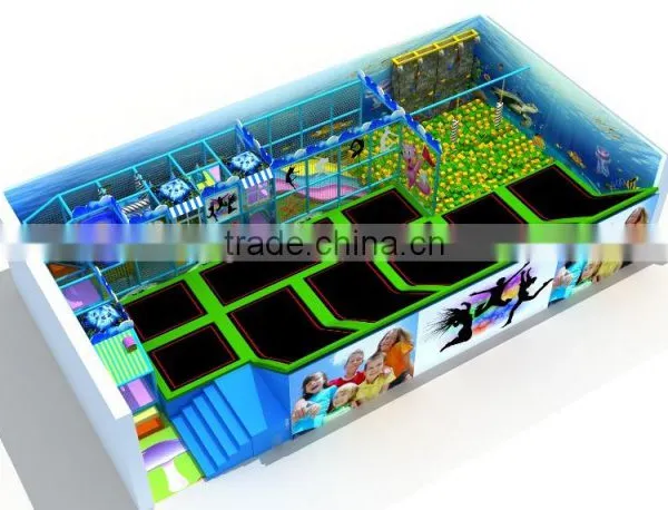 KAIQI KQ60153C Adventure Equipment Trampoline With Pyramid Amusement Park Equipment for Sale photo-2