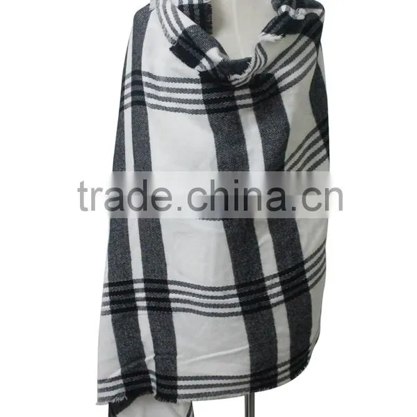 Plaid Tartan Brand Name Classic Oversize Winter Scarf photo-3