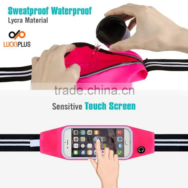 Luckiplus Running Belt Waist Pack,Sweatproof Reflective Belt Waist Bag for IPhone 6S/PLUS Transparent Touch Screen Women photo-5