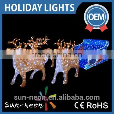 Christmas Decoration Reindeer With Sleigh Light/3d Motif Led Christmas Deer Light Quality Choice photo-5