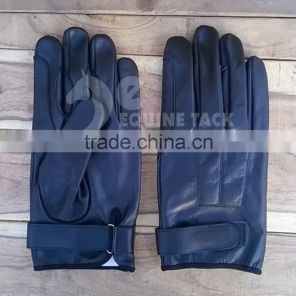 Leather Riding Gloves, Horse Riding Gloves Black Colour, Size XXS to XXL, Ladies & Gents