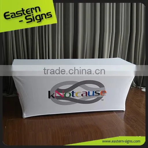 Custom Logo Table Throw Printed Expo Wedding Polyester Table Cloth photo-5