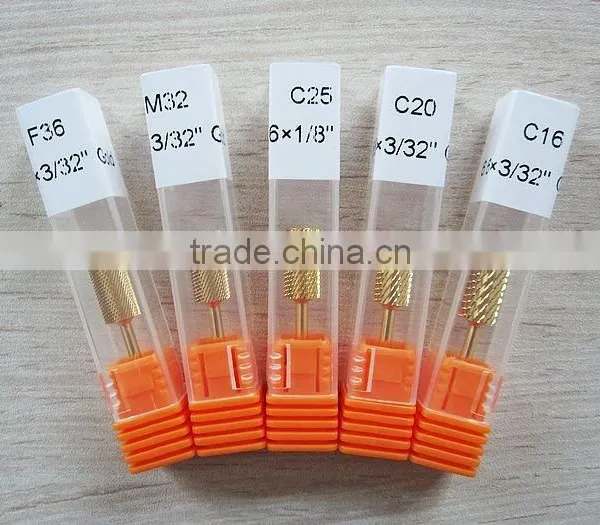 Spring Hot Tungsten Steel Grinding Head Tool Nail Drill Bit Gold Plated for Nail Art Polish Machine Nail Tools Styling Tools photo-3