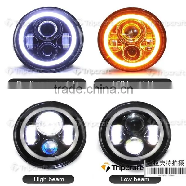 Professional 7" 50w Round Flood/Spot Led Work Driving Light With Angle Eye photo-3