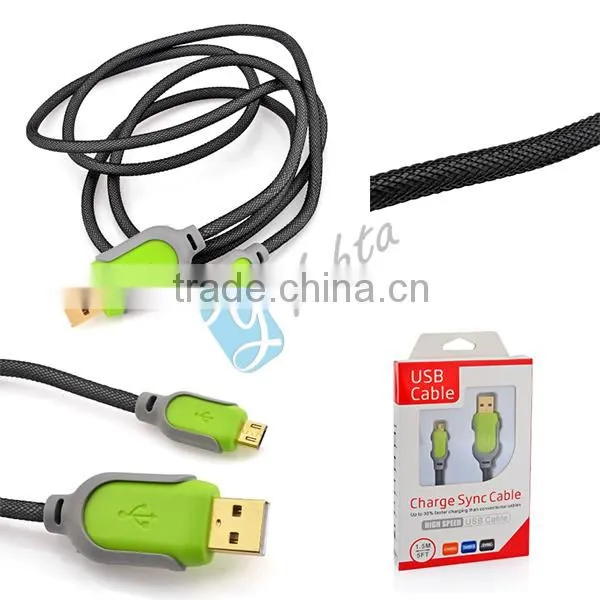 1.5M Steel Mesh Coated Lightn Cable Cord For Iphone 5 6