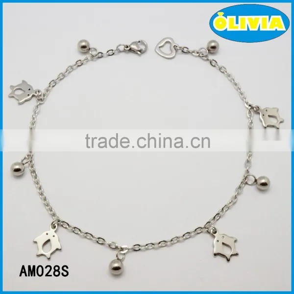 Olivia Jewelry Good Luck Dolphin Animal Charm 18k Gold Chain Anklet For Girls photo-4