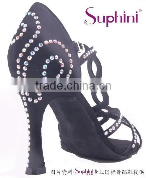 Glamourous Sexy Crystal Stone Ladies High Heel Latin Salsa Dance Shoes From Suphini photo-3