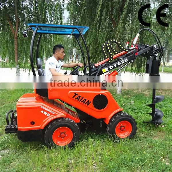 Mini Garden Tractor, TAIAN DY620 Mini Wheel Loader With Grass Cutter for Sale photo-2