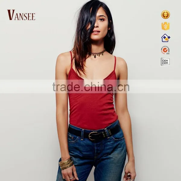 Plain Dye Custom Loose Sun Top Blank Tank Top for Laides