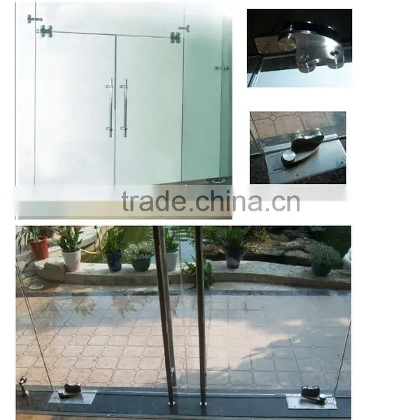 New Arrival Steel Construction Frameless Wall Mount Glass Door Hardware photo-2