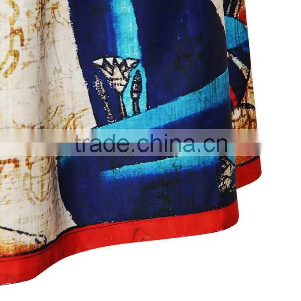 2015 Women Long Skirt Digital Printing Puff Skirt Cheap Price High Quality N19-14 photo-3