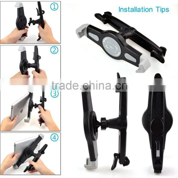 Universal Car Tablet pc Holder Headrest Mount Secure Grip Anti Shock 360 Degree Rotate Adjustable photo-2