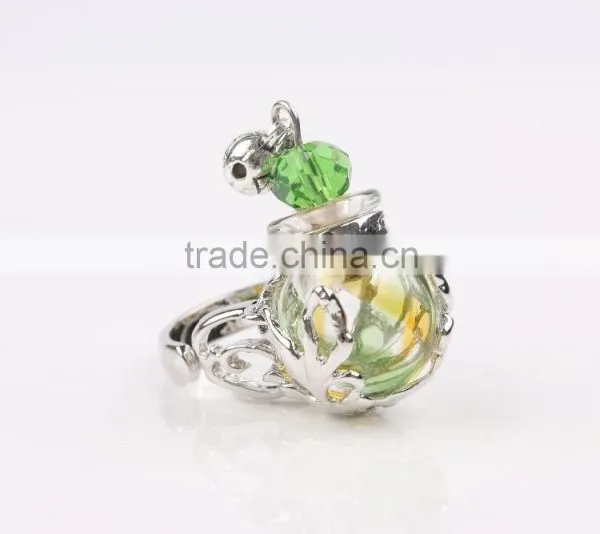 Wholesale Stripe Clear Mini Glass Bottle Fragrance Perfume Ring Essential Oil Rings for Women photo-3